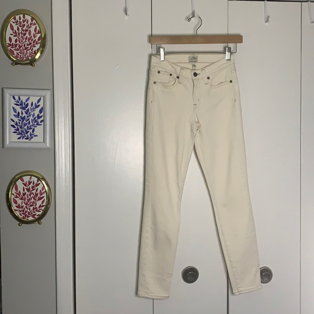 Cream J. Crew Toothpick Jeans Size 25
